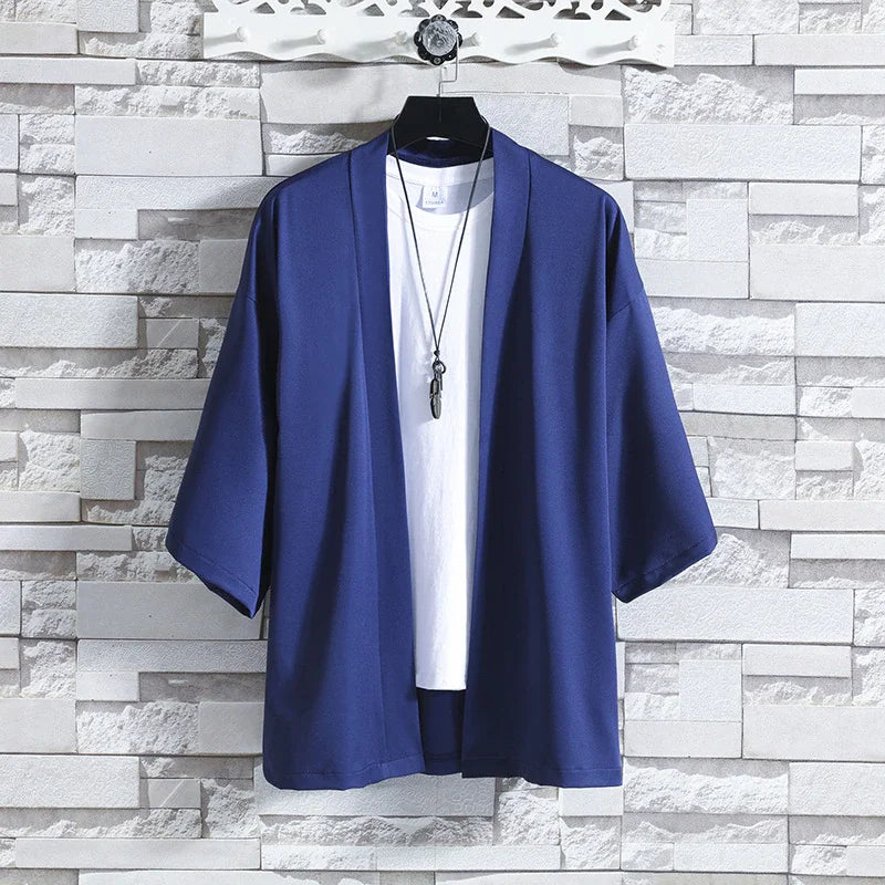 Men's Kimono Shirt Traditional Japanese Style Clothing