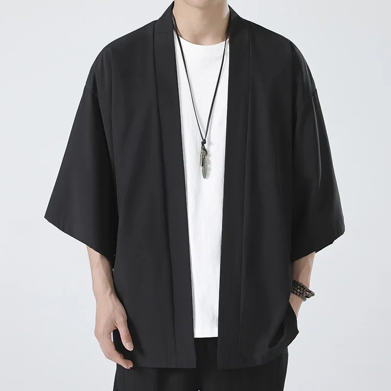 Men's Kimono Shirt Traditional Japanese Style Clothing