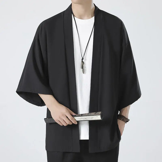 Men's Kimono Shirt Traditional Japanese Style Clothing