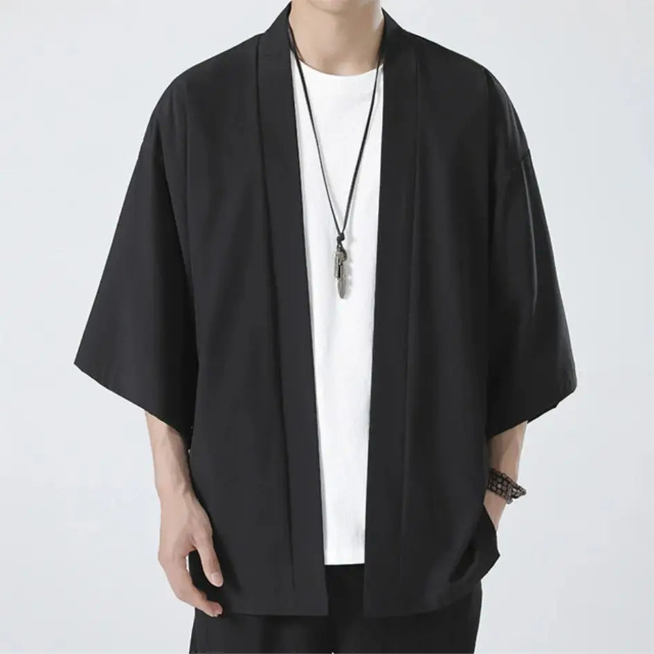 Men's Kimono Shirt Traditional Japanese Style Clothing