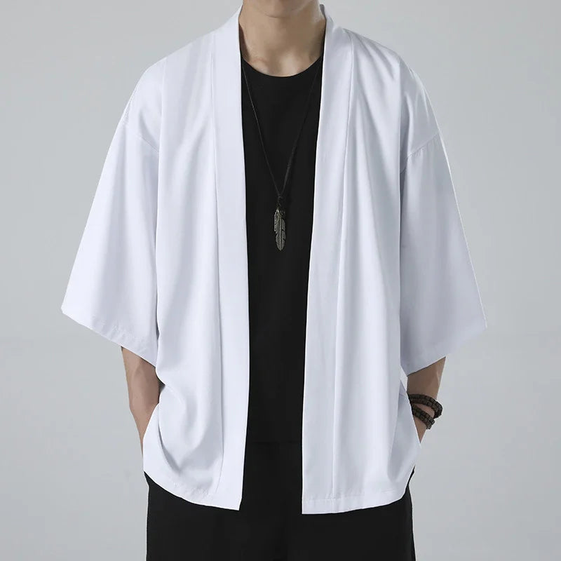 Men's Kimono Shirt Traditional Japanese Style Clothing